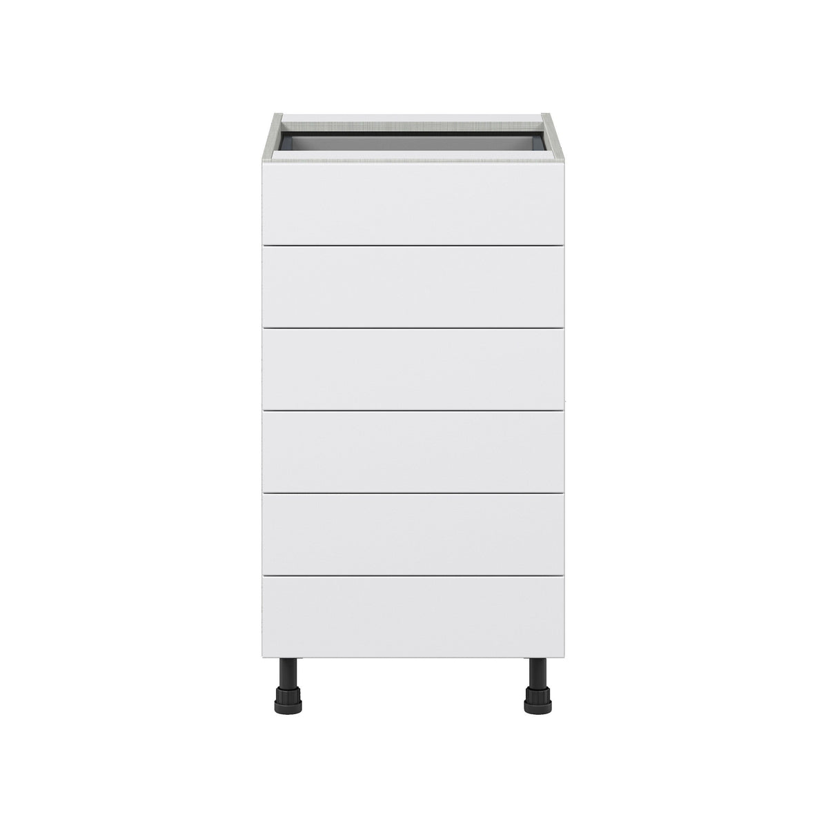 Hugo&Borg Jolie 18-in W x 34.5-in H x 24-in D Warm White 6-Drawer Base Fully Assembled Cabinet