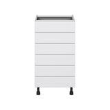 Hugo&Borg Jolie 18-in W x 34.5-in H x 24-in D Warm White 6-Drawer Base Fully Assembled Cabinet