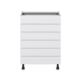 Hugo&Borg Jolie 24-in W x 34.5-in H x 24-in D Warm White 6-Drawer Base Fully Assembled Cabinet