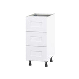 Hugo&Borg Jolie 15-in W x 34.5-in H x 25-in D Warm White 3-Drawer Base Fully Assembled Cabinet