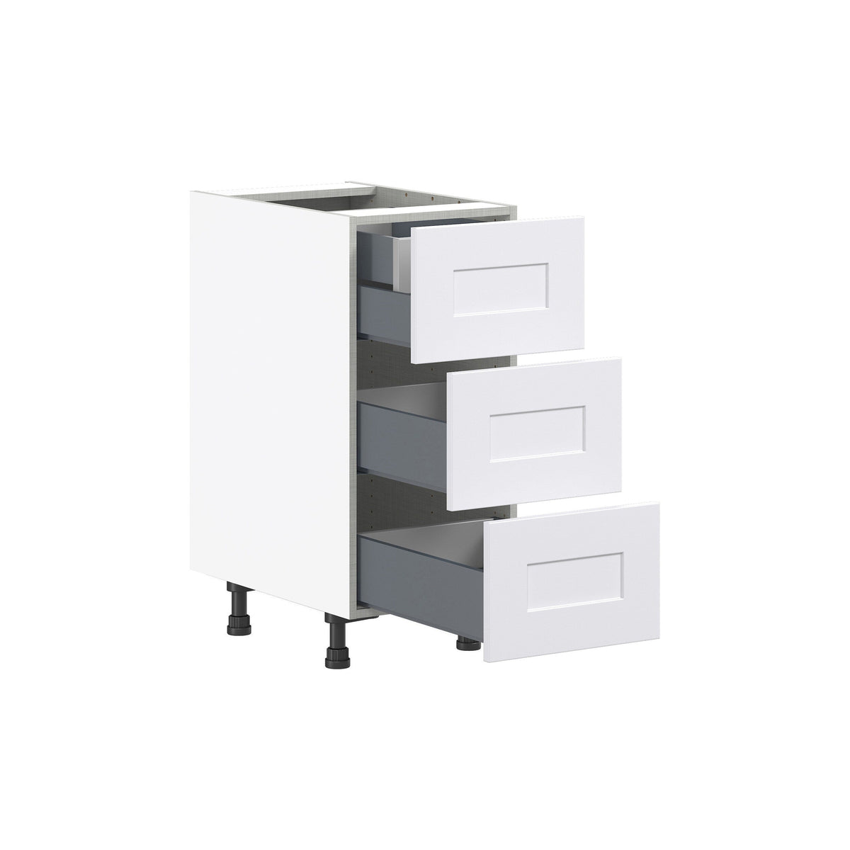 Hugo&Borg Jolie 15-in W x 34.5-in H x 25-in D Warm White 3-Drawer Base Fully Assembled Cabinet