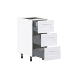 Hugo&Borg Jolie 15-in W x 34.5-in H x 25-in D Warm White 3-Drawer Base Fully Assembled Cabinet