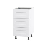 Hugo&Borg Jolie 18-in W x 34.5-in H x 25-in D Warm White 3-Drawer Base Fully Assembled Cabinet