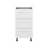 Hugo&Borg Jolie 18-in W x 34.5-in H x 25-in D Warm White 3-Drawer Base Fully Assembled Cabinet