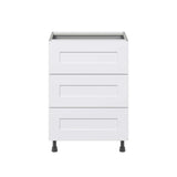 Hugo&Borg Jolie 24-in W x 34.5-in H x 24-in D Warm White 3-Drawer Base Fully Assembled Cabinet