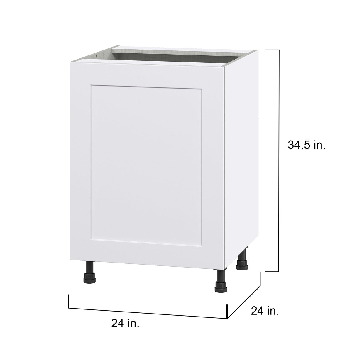 Hugo&Borg Jolie 24-in W x 34.5-in H x 24-in D Warm White Sink Base Fully Assembled Cabinet (Flat Panel Shaker Style)