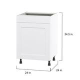 Hugo&Borg Jolie 24-in W x 34.5-in H x 24-in D Warm White Sink Base Fully Assembled Cabinet (Flat Panel Shaker Style)