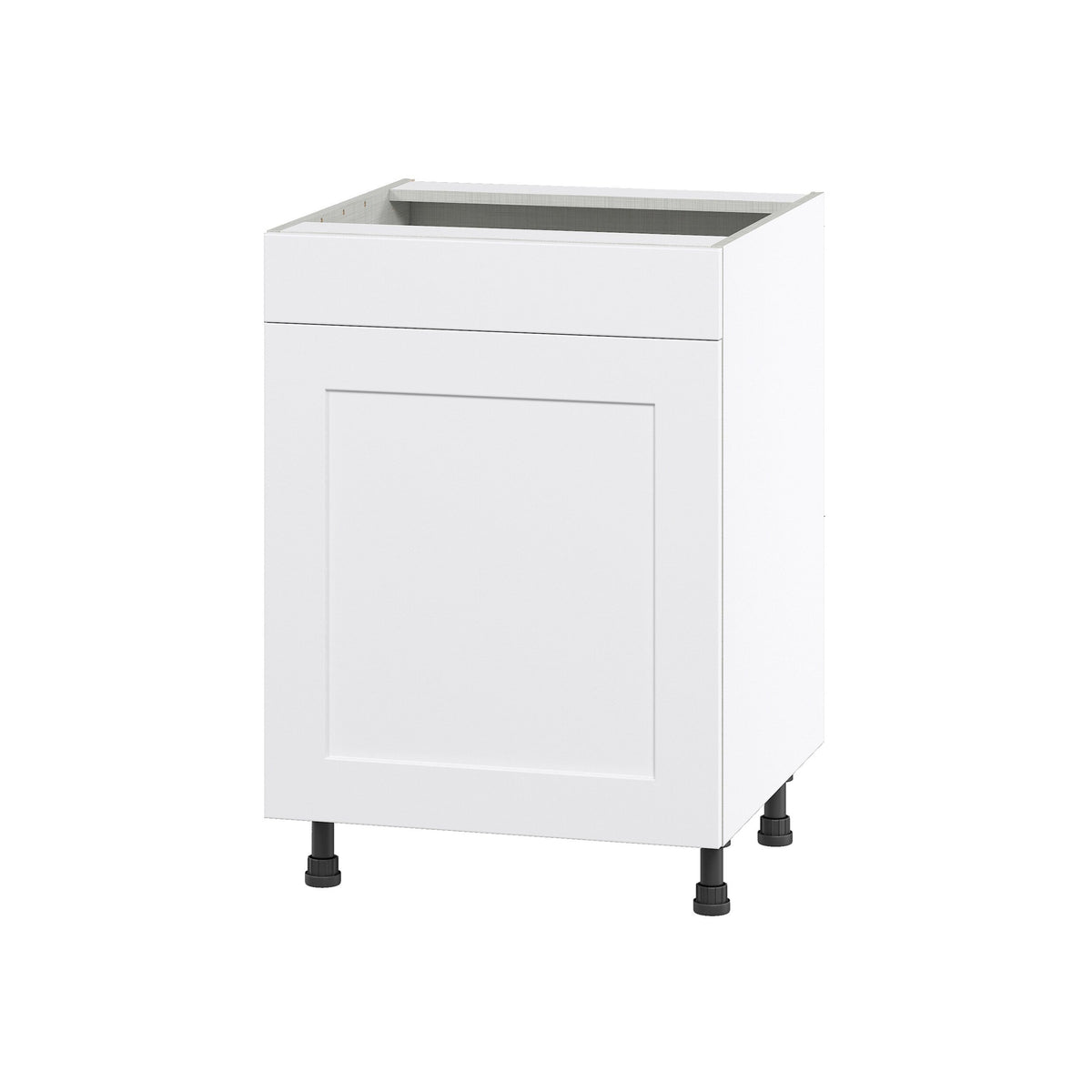 Hugo&Borg Jolie 24-in W x 34.5-in H x 24-in D Warm White Sink Base Fully Assembled Cabinet (Flat Panel Shaker Style)