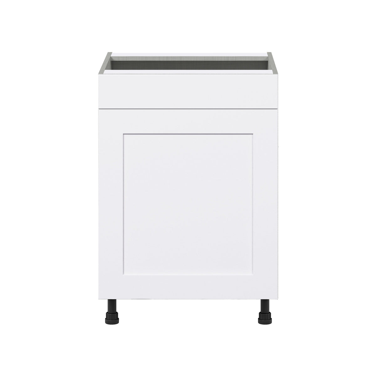 Hugo&Borg Jolie 24-in W x 34.5-in H x 24-in D Warm White Sink Base Fully Assembled Cabinet (Flat Panel Shaker Style)