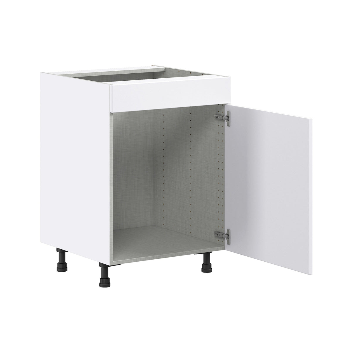 Hugo&Borg Jolie 24-in W x 34.5-in H x 24-in D Warm White Sink Base Fully Assembled Cabinet (Flat Panel Shaker Style)