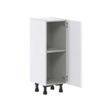 Hugo&Borg Jolie 12-in W x 34.5-in H x 14-in D Warm White Base Fully Assembled Cabinet (Flat Panel Shaker Door Style)