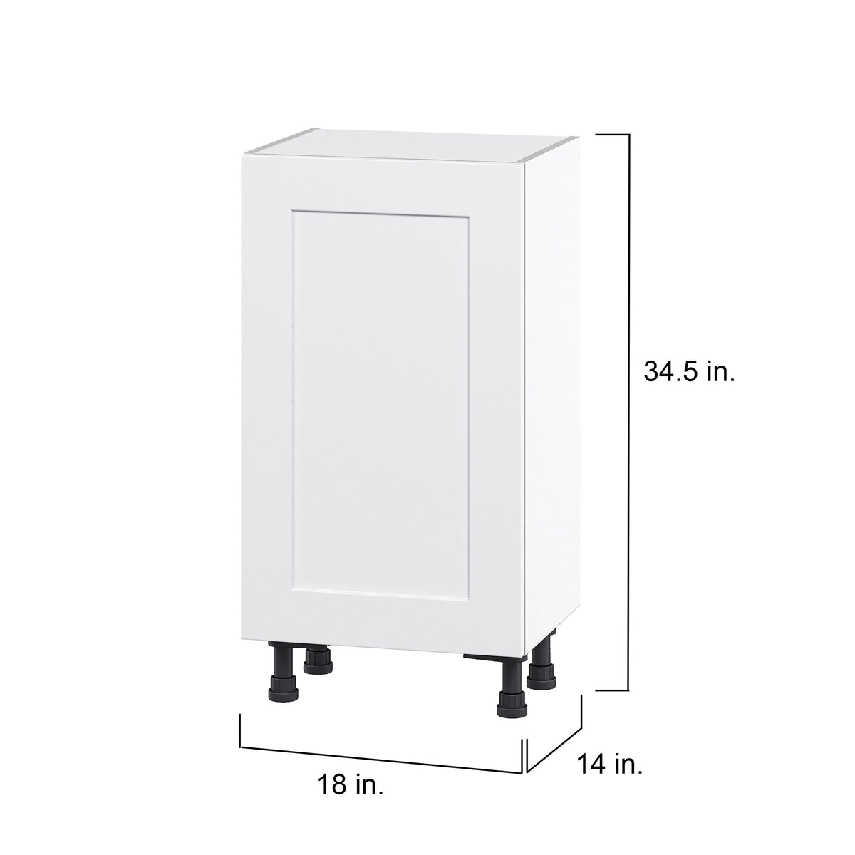 Hugo&Borg Jolie 18-in W x 34.5-in H x 14-in D Warm White Base Fully Assembled Cabinet (Flat Panel Shaker Door Style)