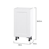 Hugo&Borg Jolie 18-in W x 34.5-in H x 14-in D Warm White Base Fully Assembled Cabinet (Flat Panel Shaker Door Style)
