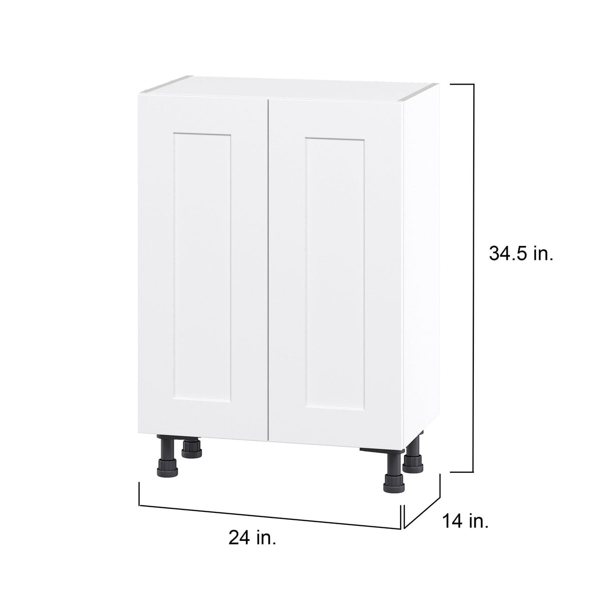 Hugo&Borg Jolie 24-in W x 34.5-in H x 14-in D Warm White Base Fully Assembled Cabinet (Flat Panel Shaker Door Style)