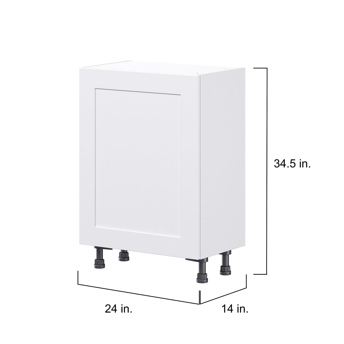 Hugo&Borg Jolie 24-in W x 34.5-in H x 14-in D Warm White 3-Drawers Base Fully Assembled Cabinet (Flat Panel Shaker Style)