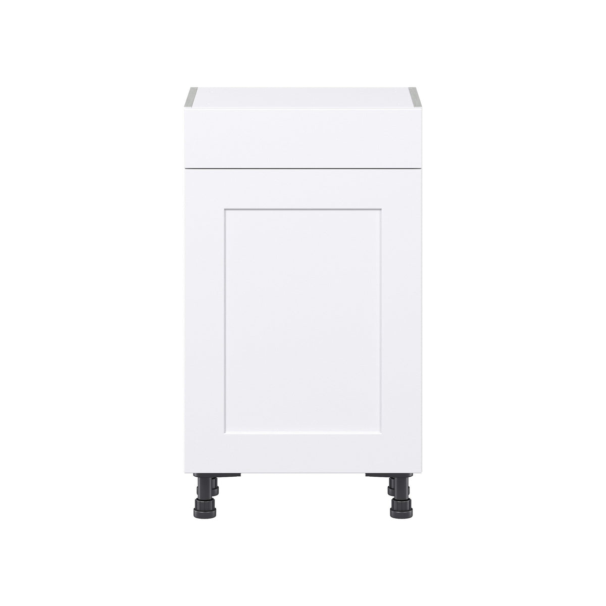 Hugo&Borg Jolie 18-in W x 34.5-in H x 14-in D Warm White 1-Drawer Base Fully Assembled Cabinet (Flat Panel Shaker Style)