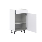 Hugo&Borg Jolie 18-in W x 34.5-in H x 14-in D Warm White 1-Drawer Base Fully Assembled Cabinet (Flat Panel Shaker Style)