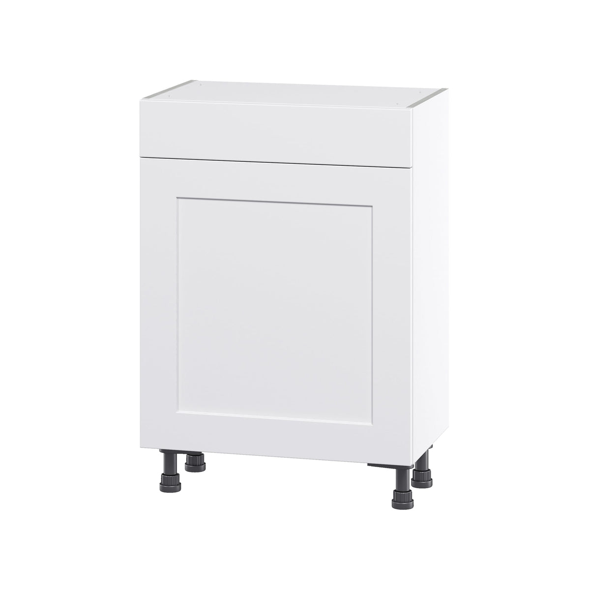 Hugo&Borg Jolie 24-in W x 34.5-in H x 14-in D Warm White 1-Drawer Base Fully Assembled Cabinet (Flat Panel Shaker Style)