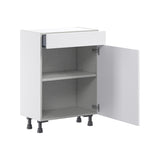 Hugo&Borg Jolie 24-in W x 34.5-in H x 14-in D Warm White 1-Drawer Base Fully Assembled Cabinet (Flat Panel Shaker Style)