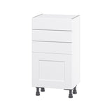 Hugo&Borg Jolie 18-in W x 34.5-in H x 14-in D Warm White 3-Drawers Base Fully Assembled Cabinet (Flat Panel Shaker Style)