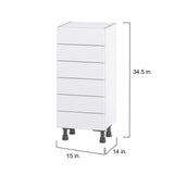 Hugo&Borg Jolie 15-in W x 34.5-in H x 14-in D Warm White 6-Drawer Base Fully Assembled Cabinet