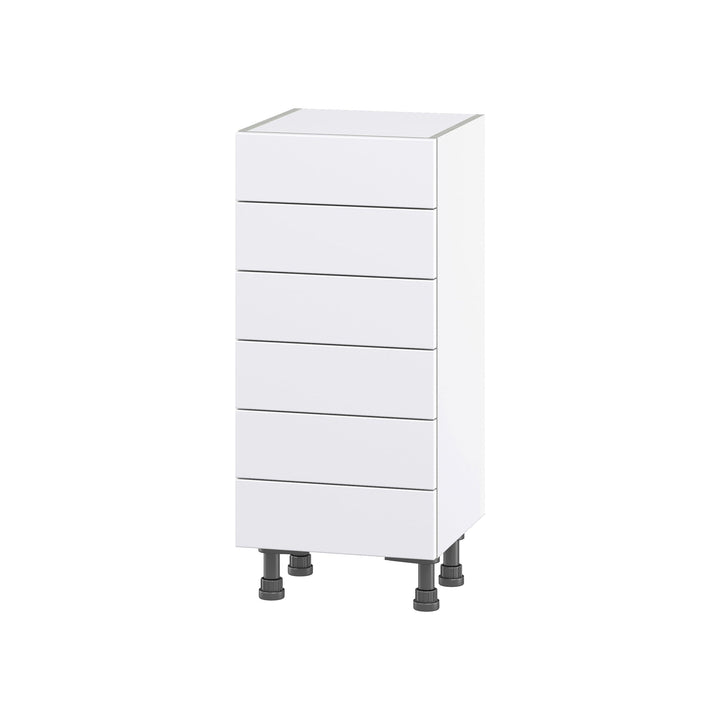 Hugo&Borg Jolie 15-in W x 34.5-in H x 14-in D Warm White 6-Drawer Base Fully Assembled Cabinet