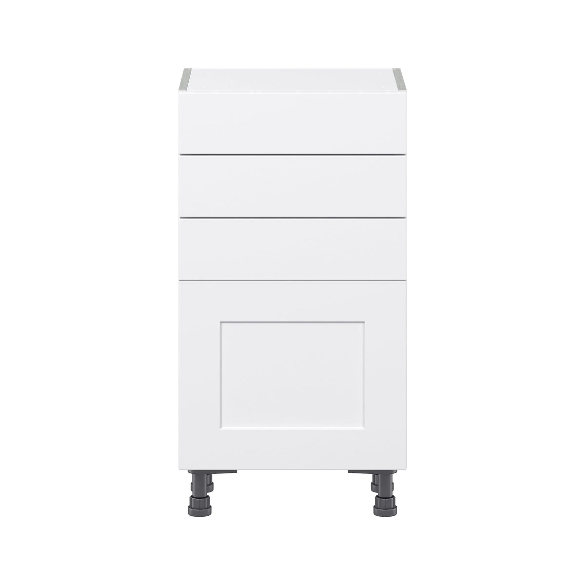 Hugo&Borg Jolie 18-in W x 34.5-in H x 14-in D Warm White 3-Drawers Base Fully Assembled Cabinet (Flat Panel Shaker Style)