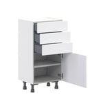 Hugo&Borg Jolie 18-in W x 34.5-in H x 14-in D Warm White 3-Drawers Base Fully Assembled Cabinet (Flat Panel Shaker Style)