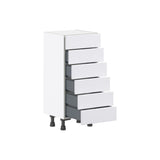 Hugo&Borg Jolie 15-in W x 34.5-in H x 14-in D Warm White 6-Drawer Base Fully Assembled Cabinet