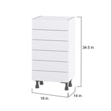 Hugo&Borg Jolie 18-in W x 34.5-in H x 14-in D Warm White 6-Drawer Base Fully Assembled Cabinet
