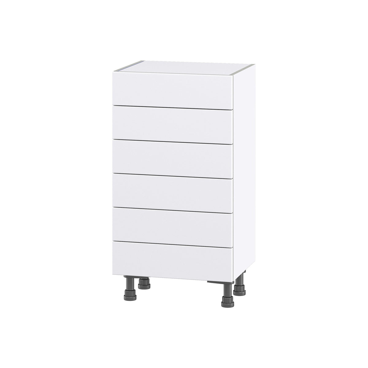 Hugo&Borg Jolie 18-in W x 34.5-in H x 14-in D Warm White 6-Drawer Base Fully Assembled Cabinet