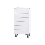 Hugo&Borg Jolie 18-in W x 34.5-in H x 14-in D Warm White 6-Drawer Base Fully Assembled Cabinet