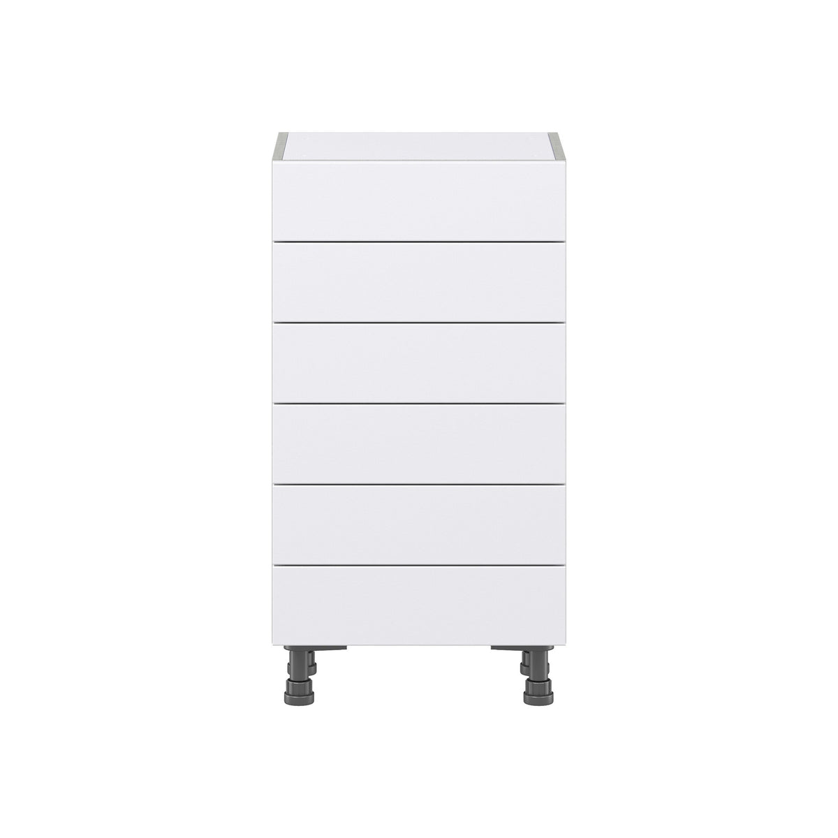 Hugo&Borg Jolie 18-in W x 34.5-in H x 14-in D Warm White 6-Drawer Base Fully Assembled Cabinet
