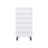 Hugo&Borg Jolie 18-in W x 34.5-in H x 14-in D Warm White 6-Drawer Base Fully Assembled Cabinet