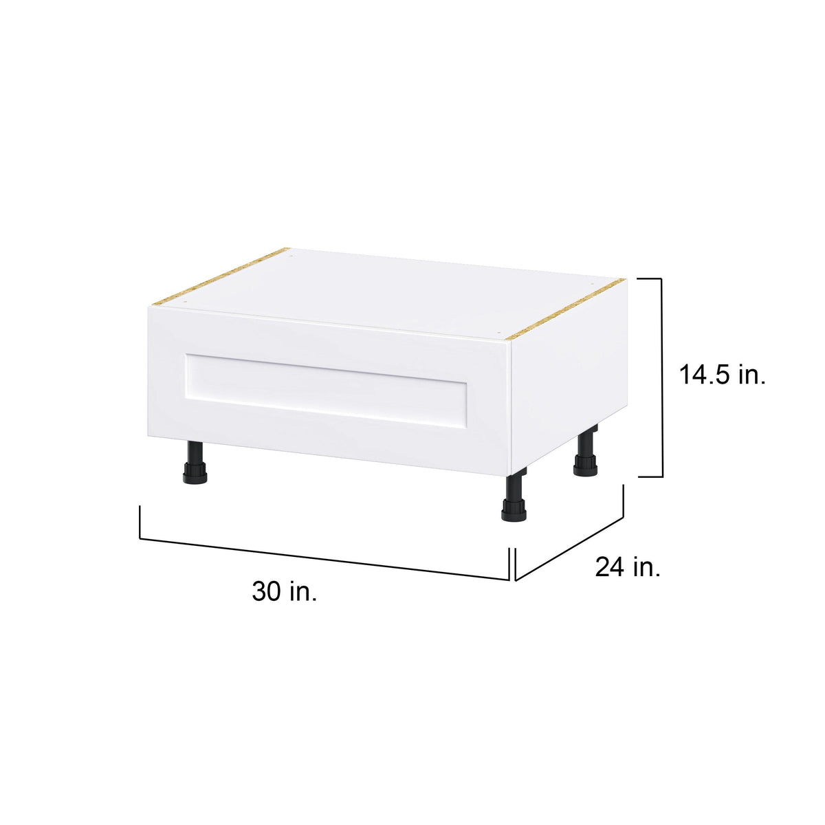 Hugo&Borg Jolie 30-in W x 14.5-in H x 24-in D Warm White 1-Drawer Base Fully Assembled Cabinet