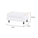 Hugo&Borg Jolie 30-in W x 14.5-in H x 24-in D Warm White 1-Drawer Base Fully Assembled Cabinet