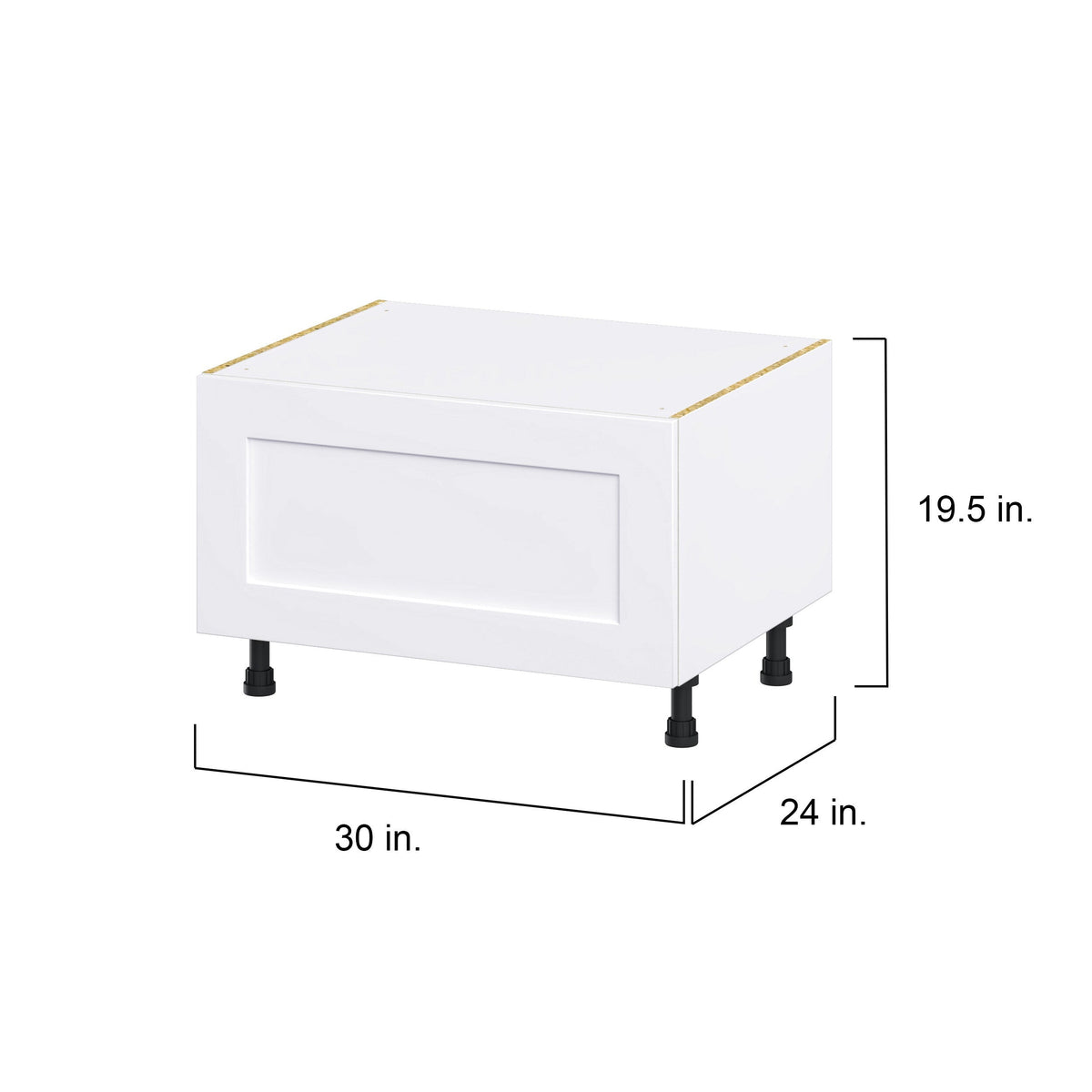 Hugo&Borg Jolie 30-in W x 19.5-in H x 24-in D Warm White 1-Drawer Base Fully Assembled Cabinet