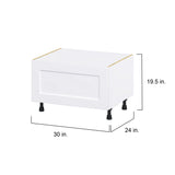Hugo&Borg Jolie 30-in W x 19.5-in H x 24-in D Warm White 1-Drawer Base Fully Assembled Cabinet