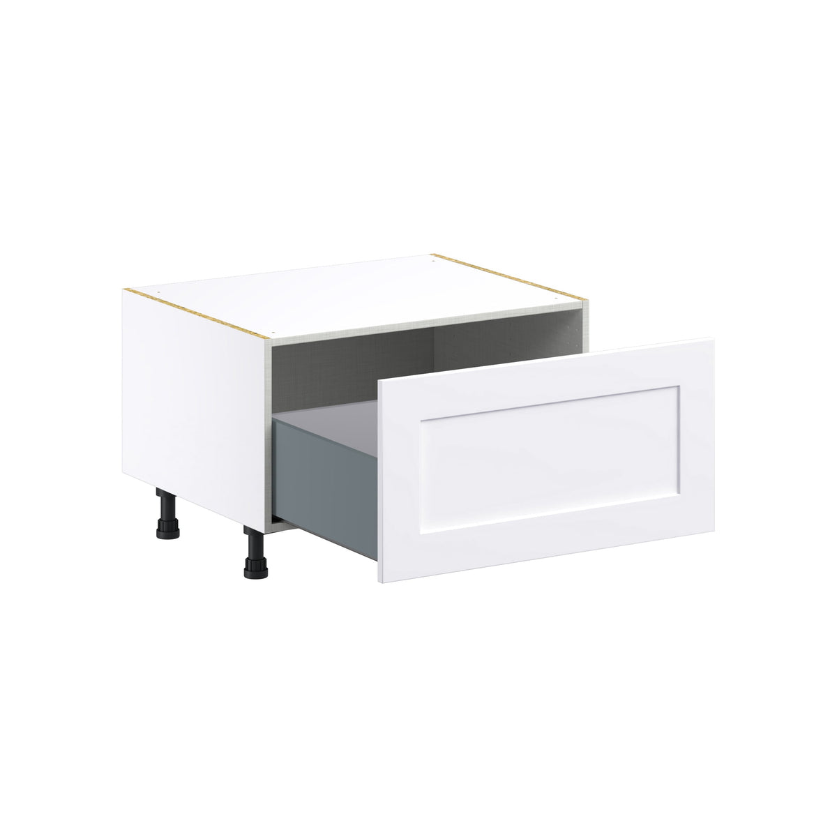 Hugo&Borg Jolie 30-in W x 19.5-in H x 24-in D Warm White 1-Drawer Base Fully Assembled Cabinet
