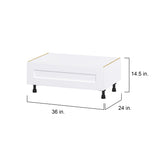 Hugo&Borg Jolie 36-in W x 14.5-in H x 24-in D Warm White 1-Drawer Base Fully Assembled Cabinet