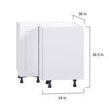 Hugo&Borg Jolie 36-in W x 34.5-in H x 36-in D Warm White Lazy Susan Corner Base Fully Assembled Cabinet (Flat Panel Shaker Style)