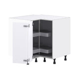 Hugo&Borg Jolie 36-in W x 34.5-in H x 36-in D Warm White Lazy Susan Corner Base Fully Assembled Cabinet (Flat Panel Shaker Style)