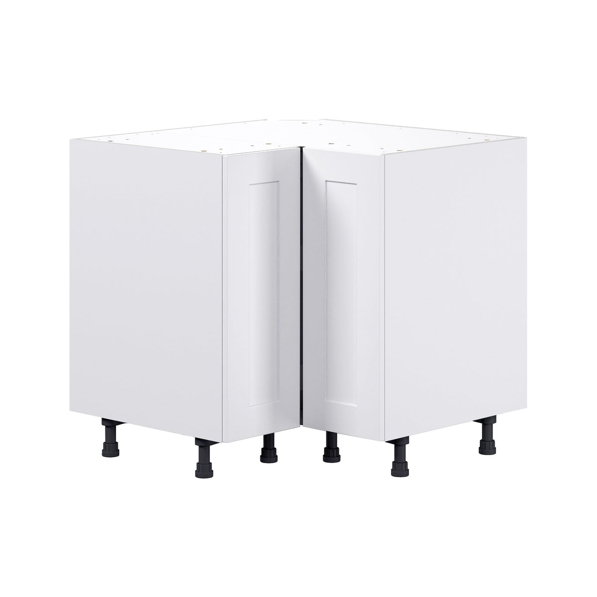 Hugo&Borg Jolie 36-in W x 34.5-in H x 36-in D Warm White Lazy Susan Corner Base Fully Assembled Cabinet (Flat Panel Shaker Style)