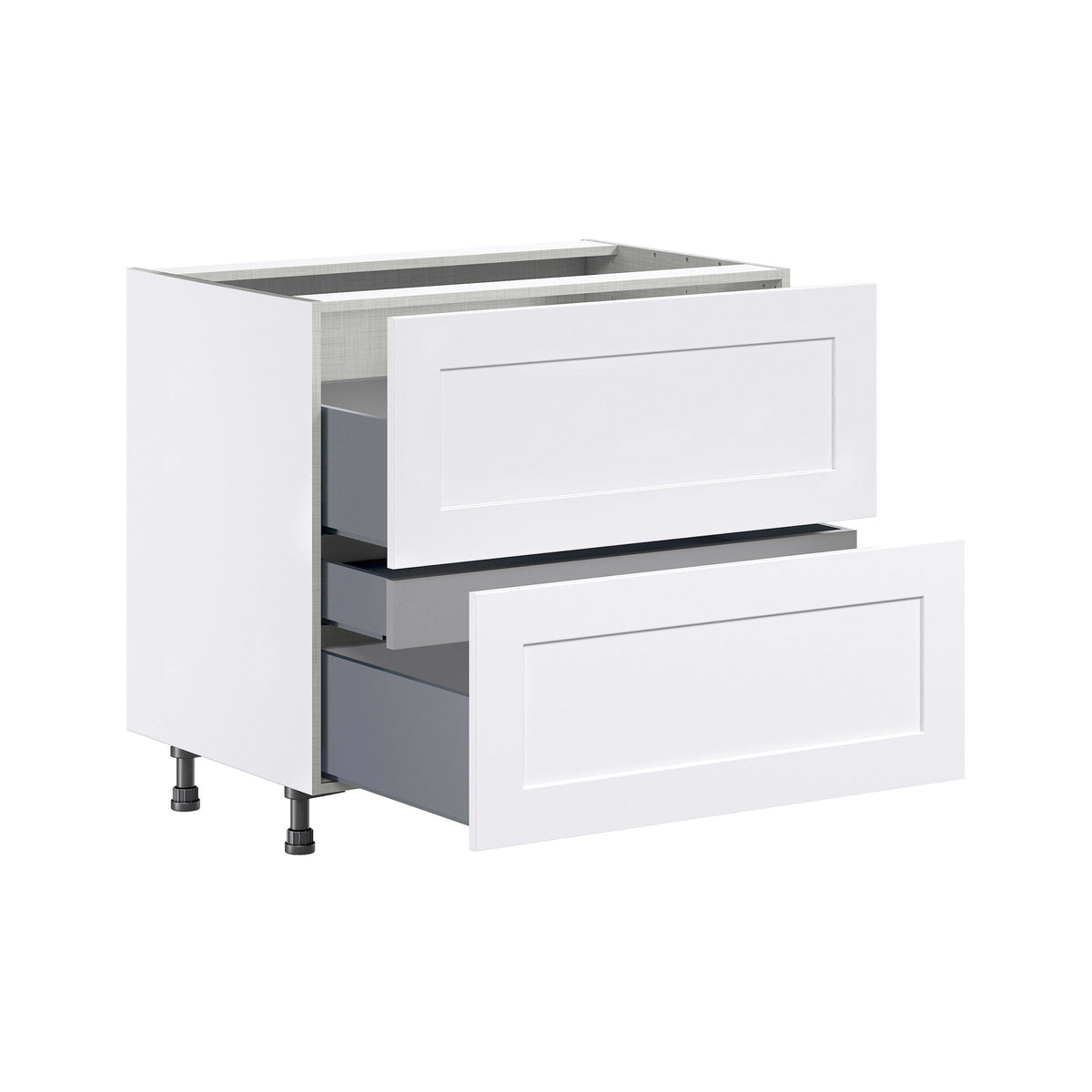 Hugo&Borg Jolie 36-in W x 34.5-in H x 24-in D Warm White 2-Drawer Base Fully Assembled Cabinet