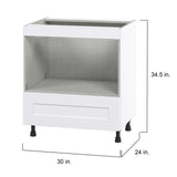 Hugo&Borg Jolie 30-in W x 34.5-in H x 24-in D Warm White 1-Drawer Base Fully Assembled Cabinet