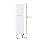 Hugo&Borg Jolie 18-in W x 84.5-in H x 24-in D Warm White Pantry Fully Assembled Cabinet (Flat Panel Shaker Door Style)