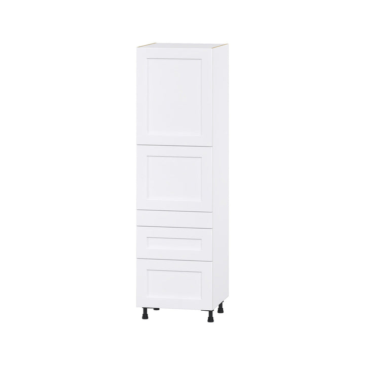 Hugo&Borg Jolie 24-in W x 84.5-in H x 24-in D Warm White 3-Drawers Pantry Fully Assembled Cabinet (Flat Panel Shaker Style)