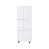 Hugo&Borg Jolie 30-in W x 84.5-in H x 24-in D Warm White 3-Drawers Pantry Fully Assembled Cabinet (Flat Panel Shaker Style)