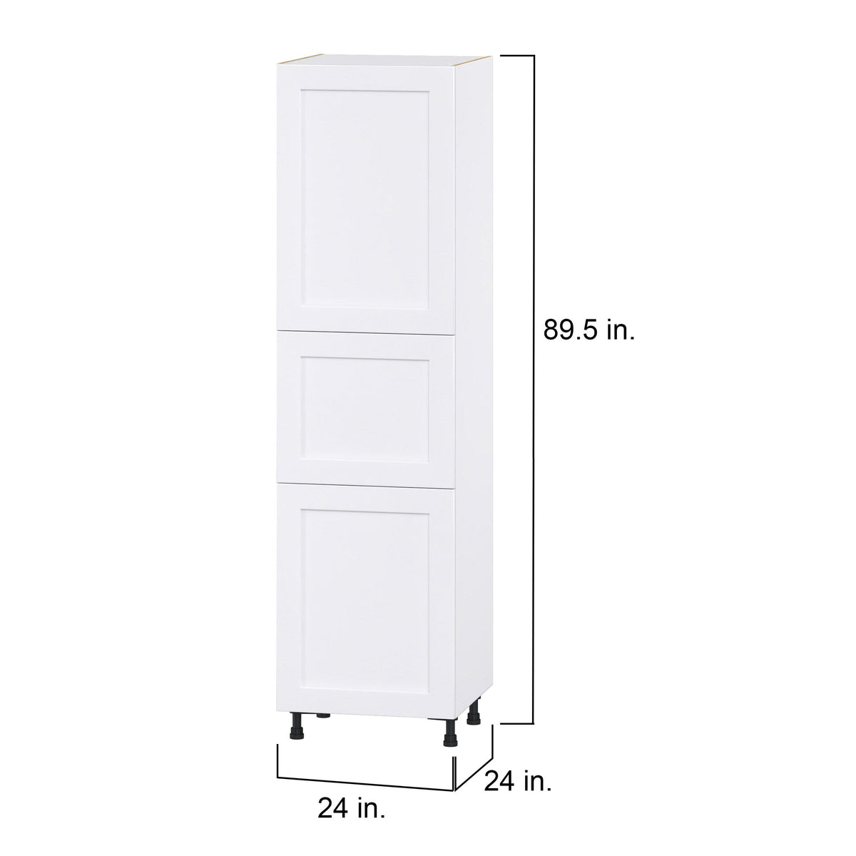 Hugo&Borg Jolie 24-in W x 89.5-in H x 24-in D Warm White Pantry Fully Assembled Cabinet (Flat Panel Shaker Door Style)