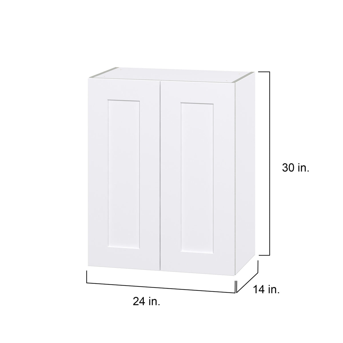 Hugo&Borg Jolie 24-in W x 30-in H x 14-in D Warm White Wall Fully Assembled Cabinet (Flat Panel Shaker Door Style)